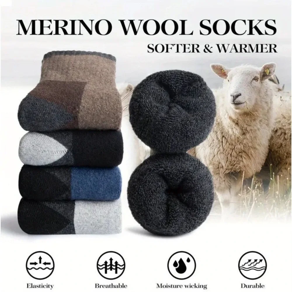 Calcetines Gruesos De Lana Para Invierno Cálidos Para Hombre O Mujer Tallas 7-13
